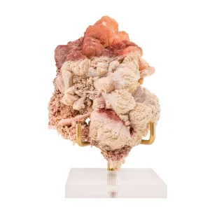 Red Stilbite 7 Inch 736.46 Gram Natural Crystal Cluster - India