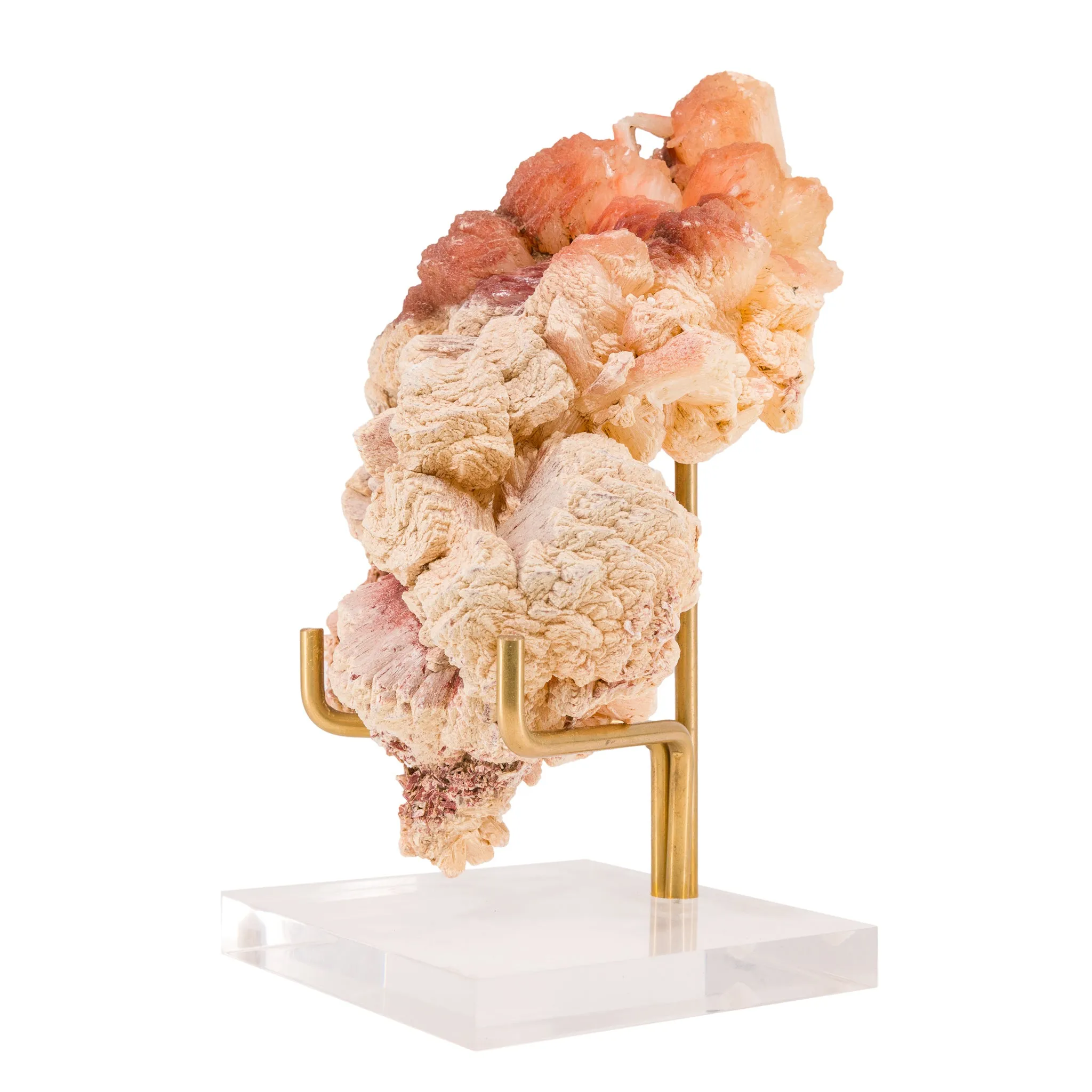 Red Stilbite 7 Inch 736.46 Gram Natural Crystal Cluster - India