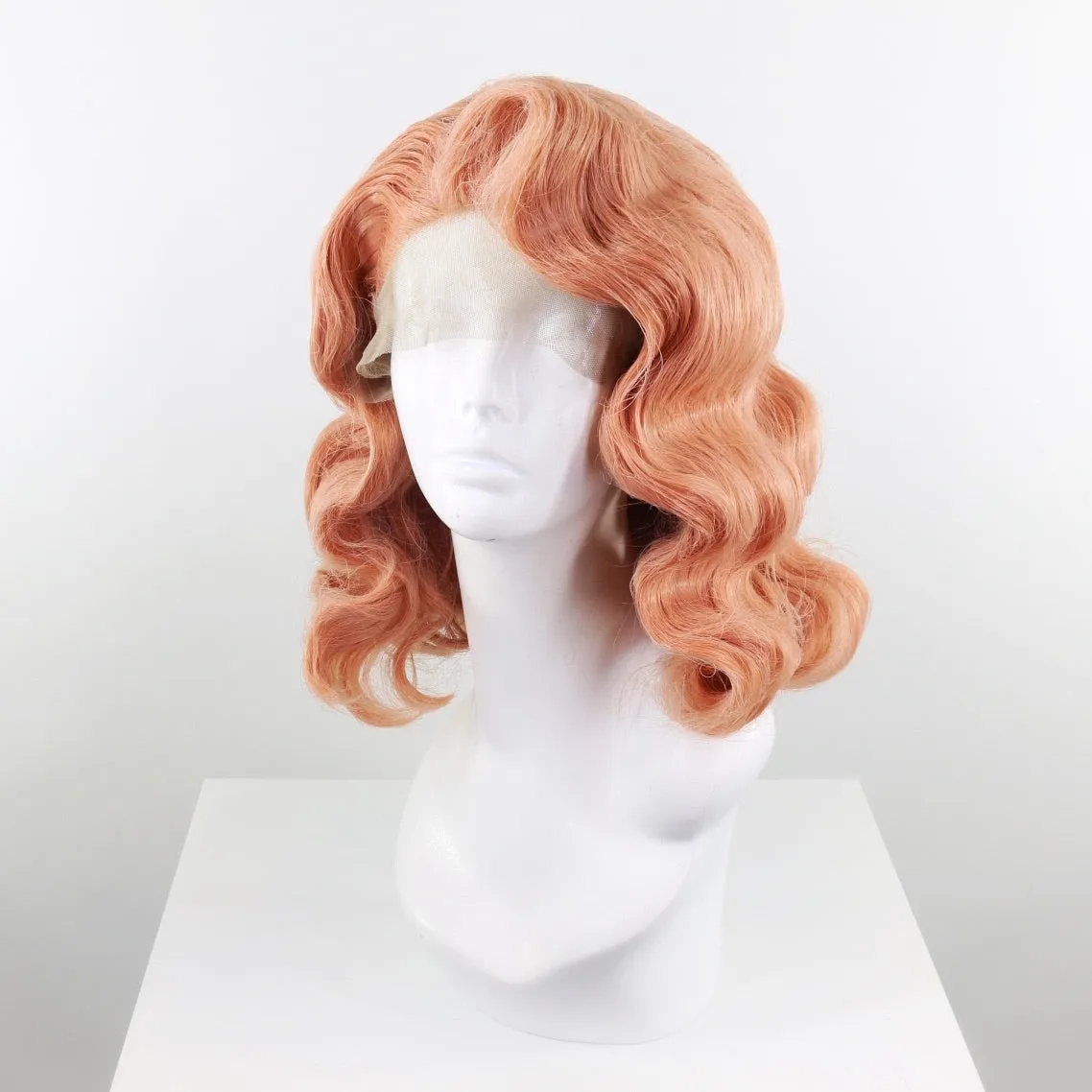 Rose Gold Short Old Hollywood Synthetic Wig (Made to Order)