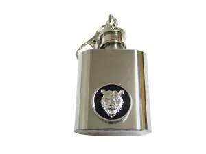 Rounded Bear Pendant 1 Oz. Stainless Steel Key Chain Flask