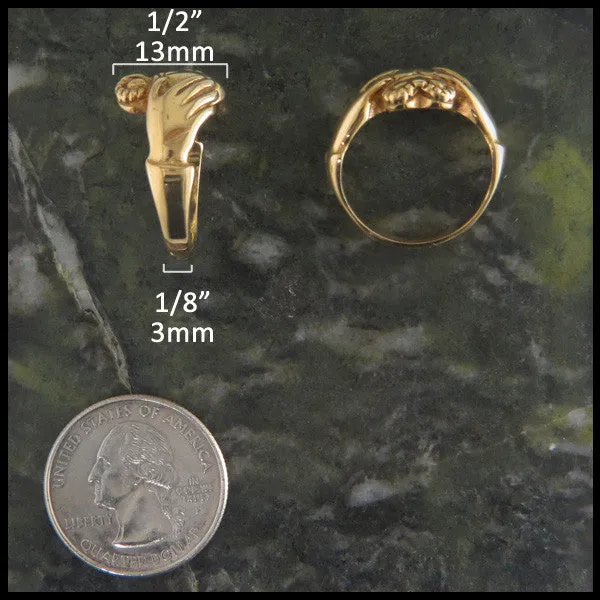 Rounded Claddagh Ring in Gold