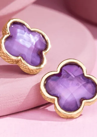 Rounded Clover Earrings- 6 colors