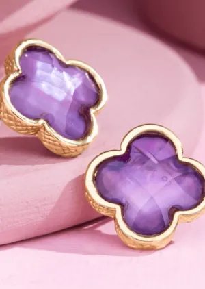 Rounded Clover Earrings- 6 colors