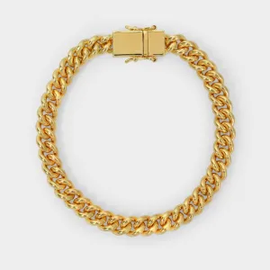 Rounded Curb Bracelet in Golden Silver