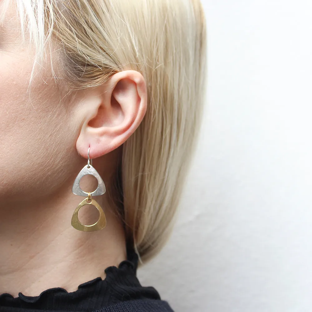 Rounded Cutout Triangles Wire Earrings
