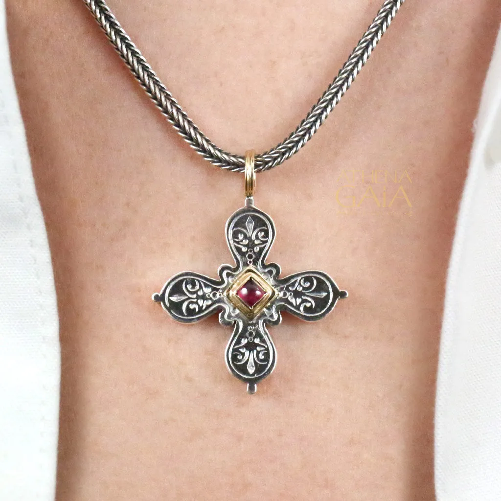 Rounded Fleury Greek Cross