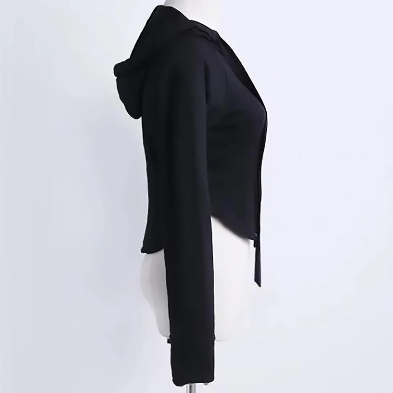 Rounded Hem Hooded Shirt