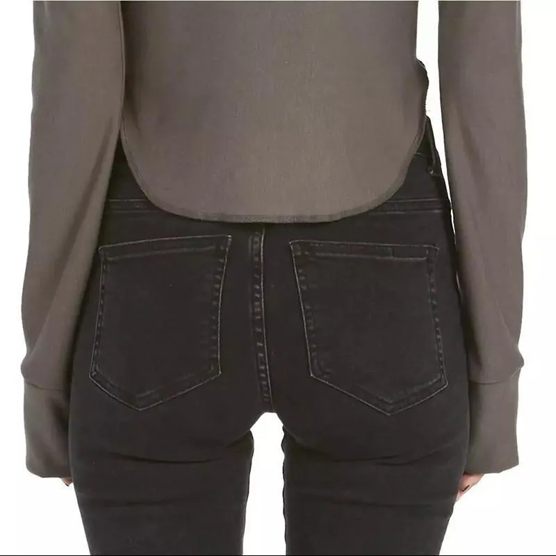 Rounded Hem Hooded Shirt