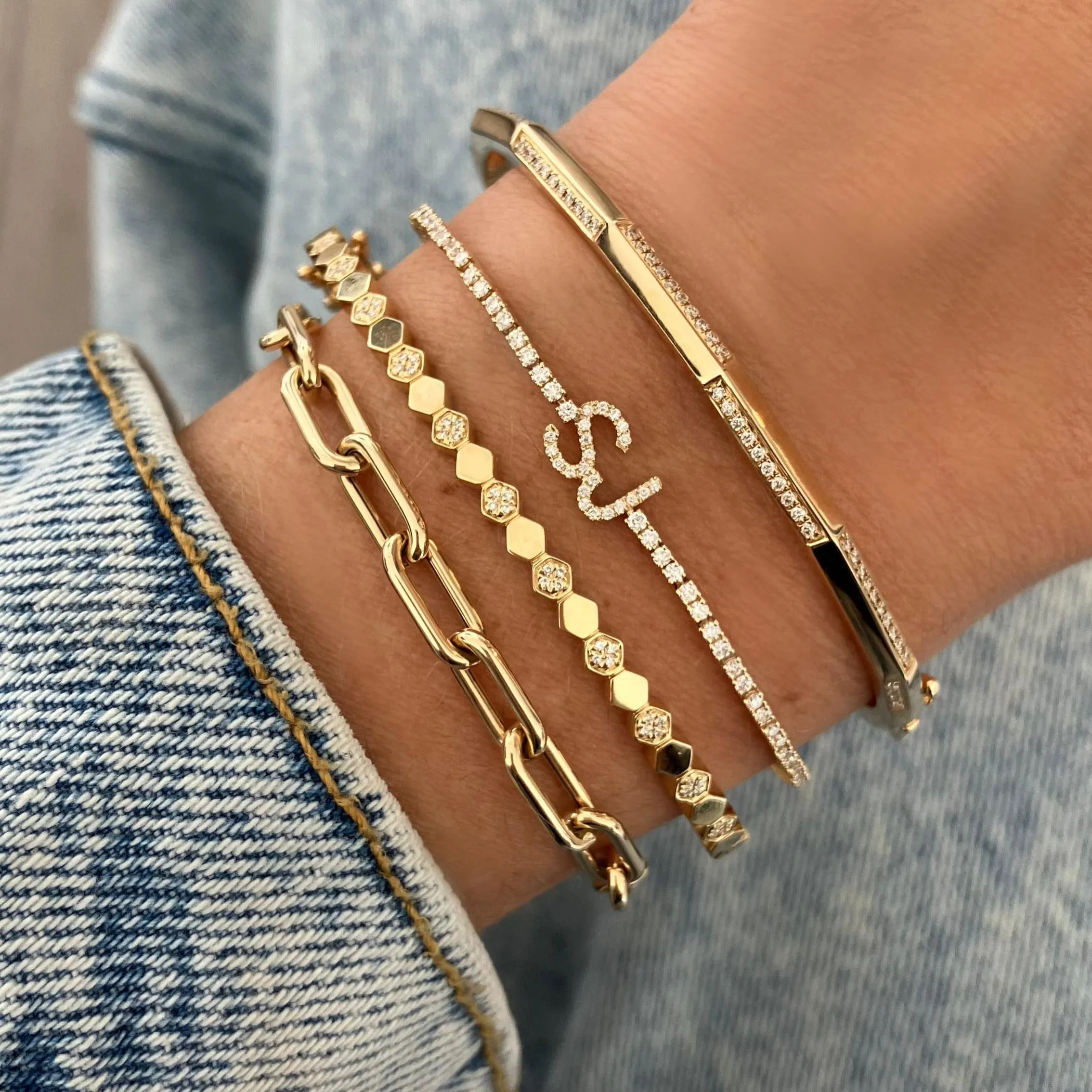 Rounded Paperclip Chain Bracelet