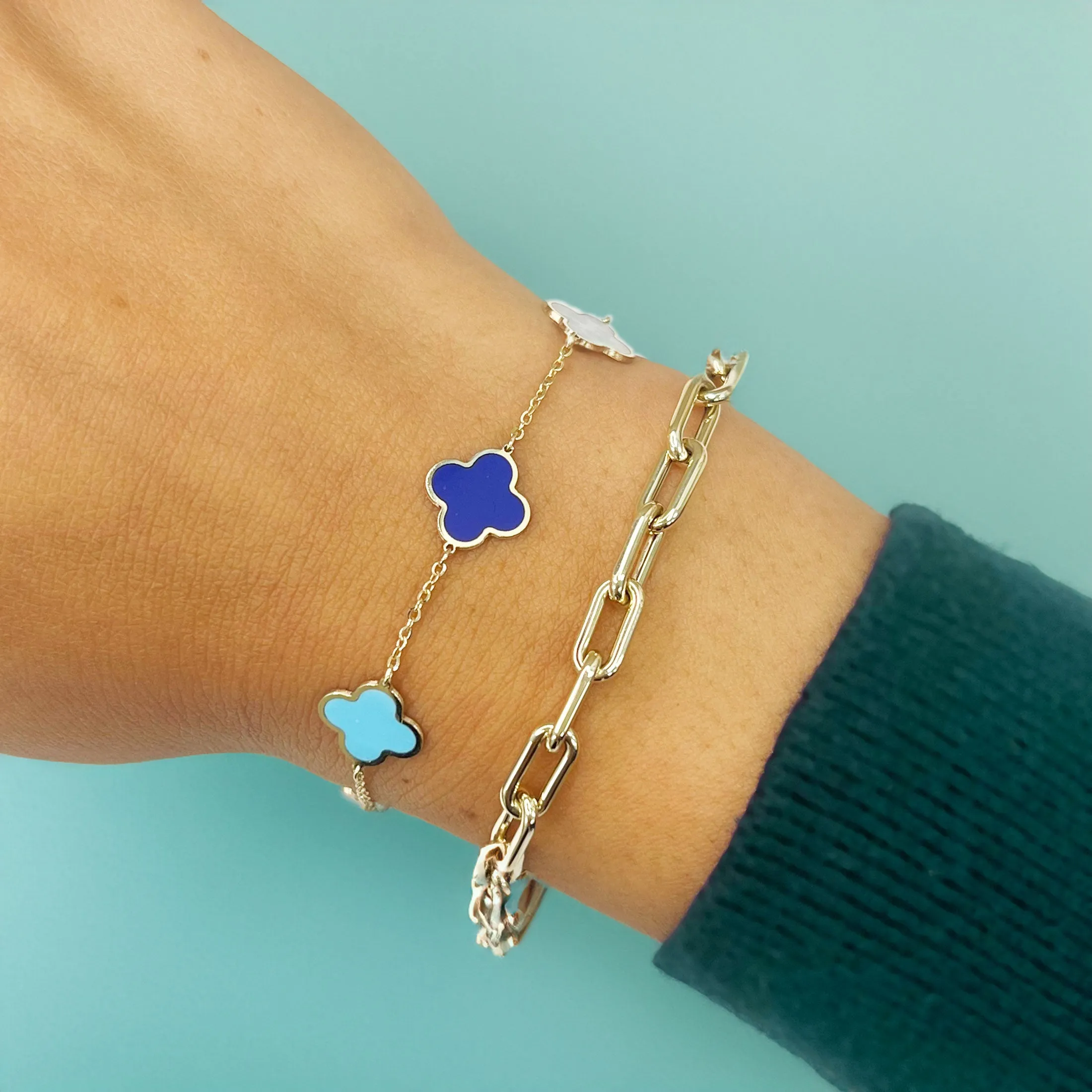 Rounded Rectangle Paperclip Bracelet