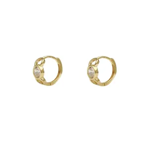 Rounded Sideways Bowtie Huggie Earrings (14K)