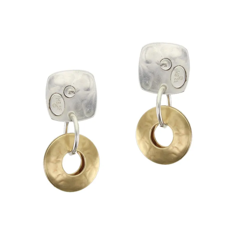 Rounded Square with Donut Post Earring