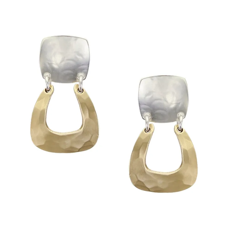 Rounded Square with Horseshoe Post Earring