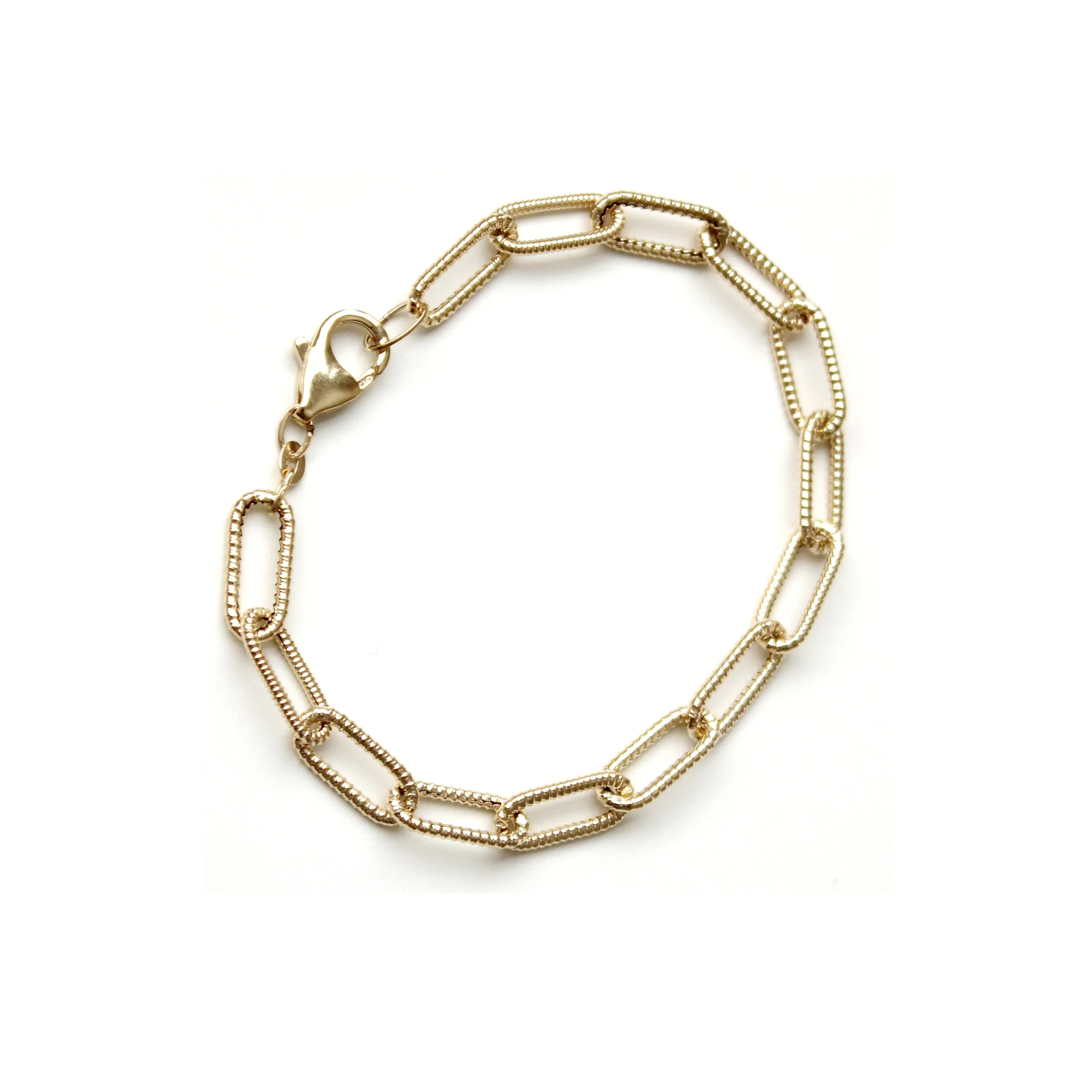 Rounded Textured Paperclip Bracelet