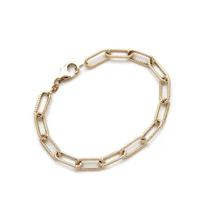Rounded Textured Paperclip Bracelet