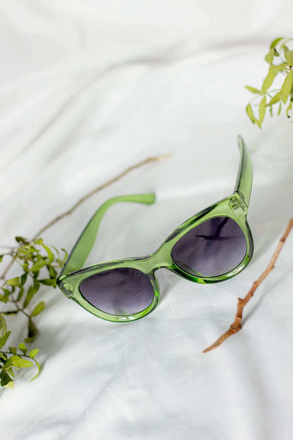 Rounded Top Cat Eye Dish Sunglasses