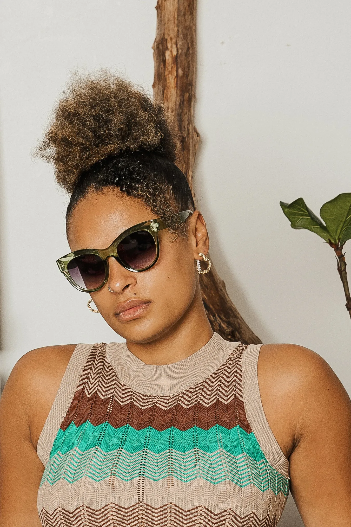 Rounded Top Cat Eye Dish Sunglasses
