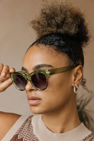 Rounded Top Cat Eye Dish Sunglasses