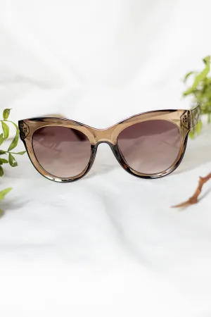 Rounded Top Cat Eye Dish Sunglasses