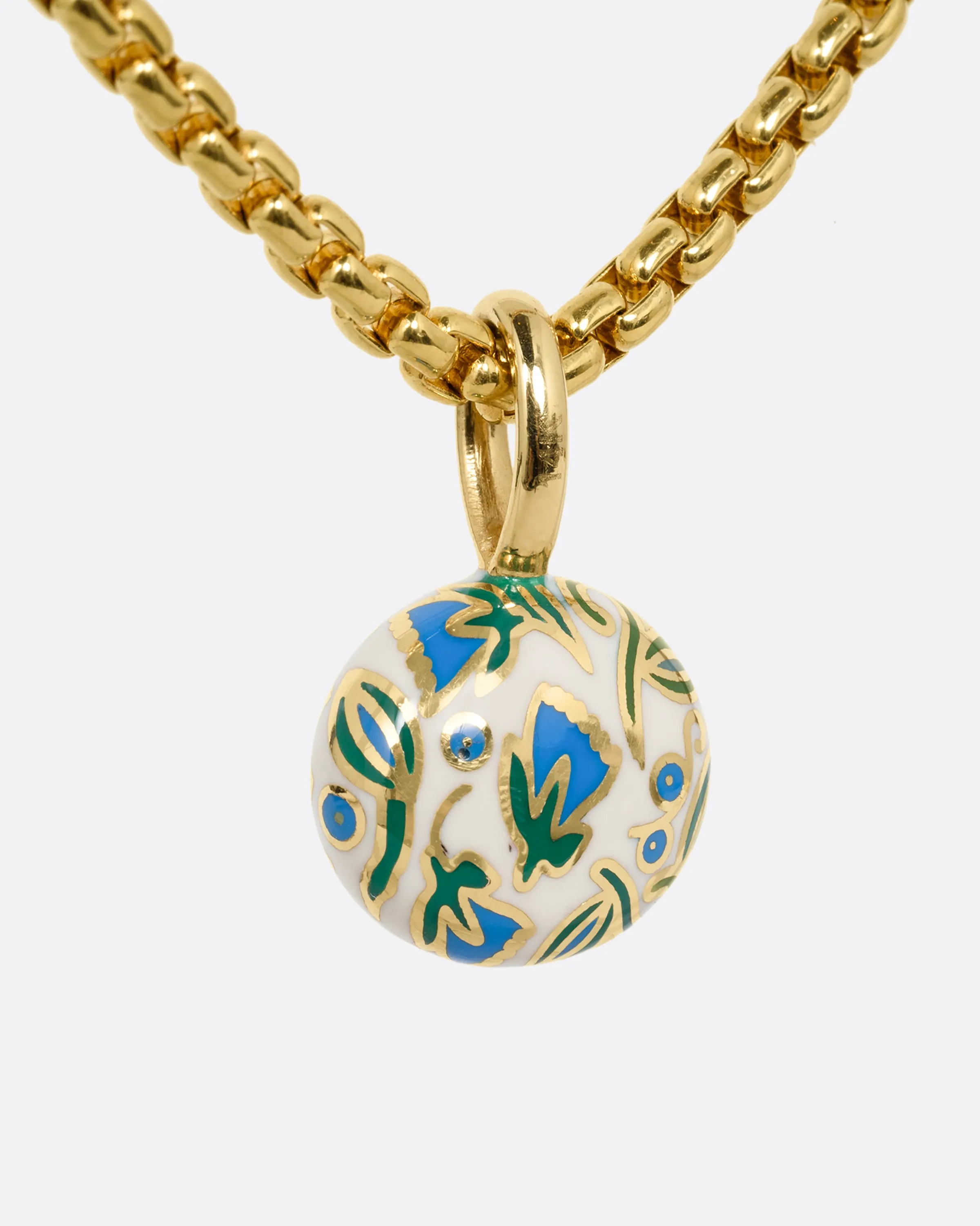 Ruby and Enamel Pendant Necklace