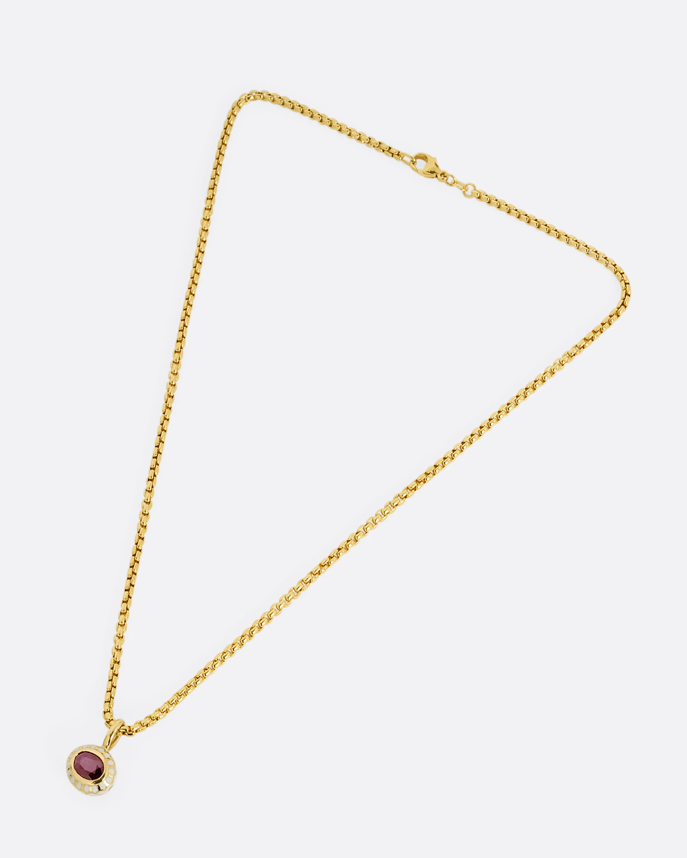 Ruby and Enamel Pendant Necklace