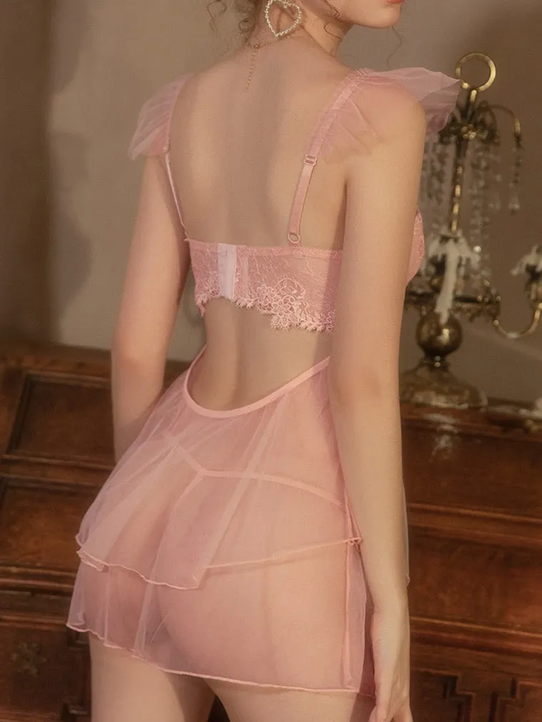 Ruffle Mesh Dress