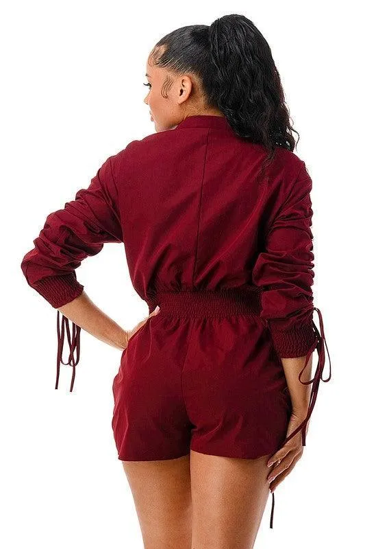RUSHED UTILITY ROMPER