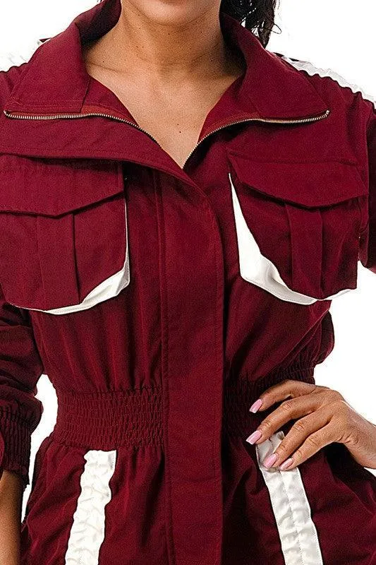 RUSHED UTILITY ROMPER
