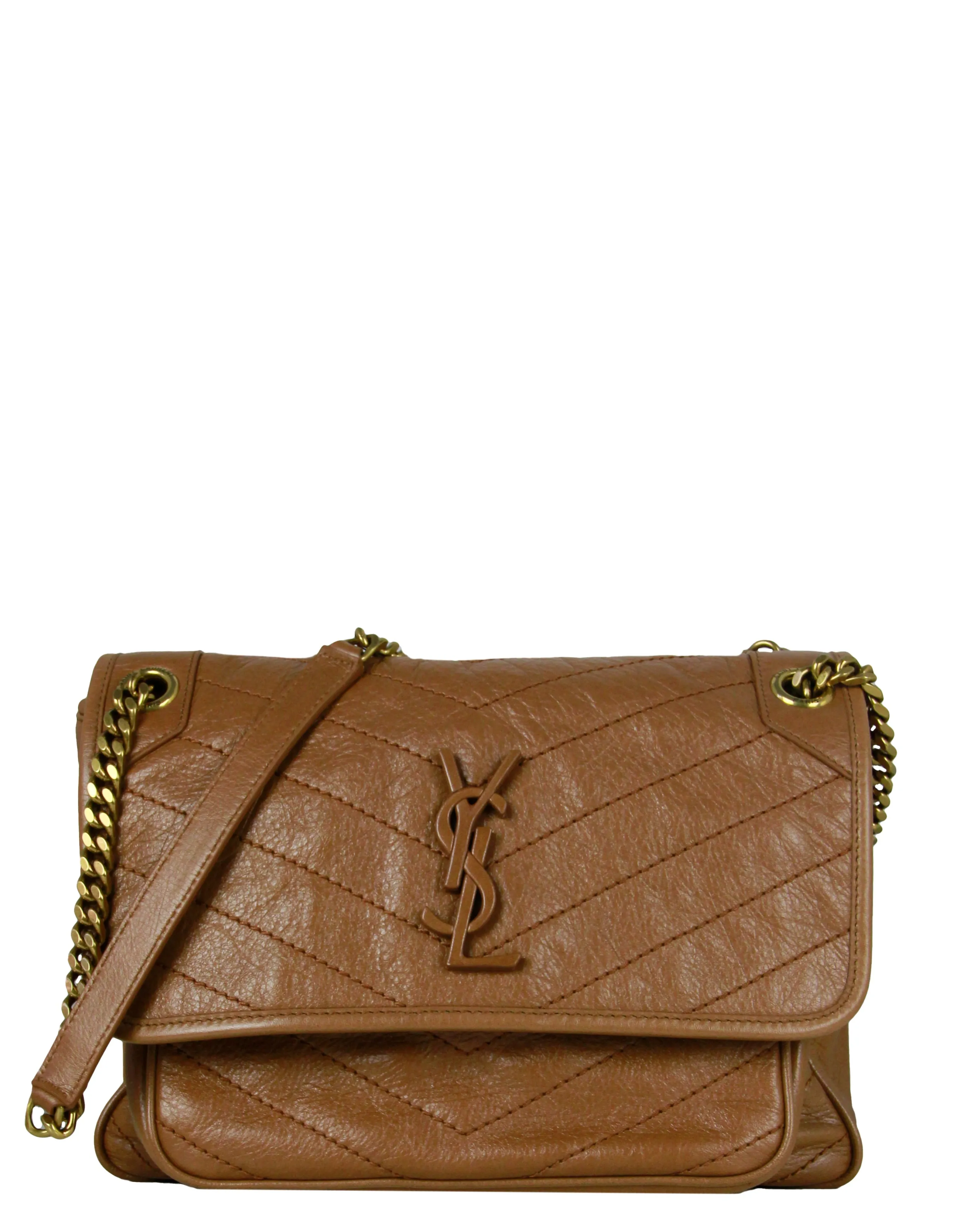 Saint Laurent Caramel Calfskin Medium Niki Chain Shoulder Bag