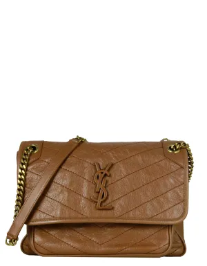 Saint Laurent Caramel Calfskin Medium Niki Chain Shoulder Bag