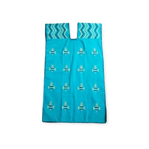 San Juan Colorado Huipil Dress - Blue with Bees
