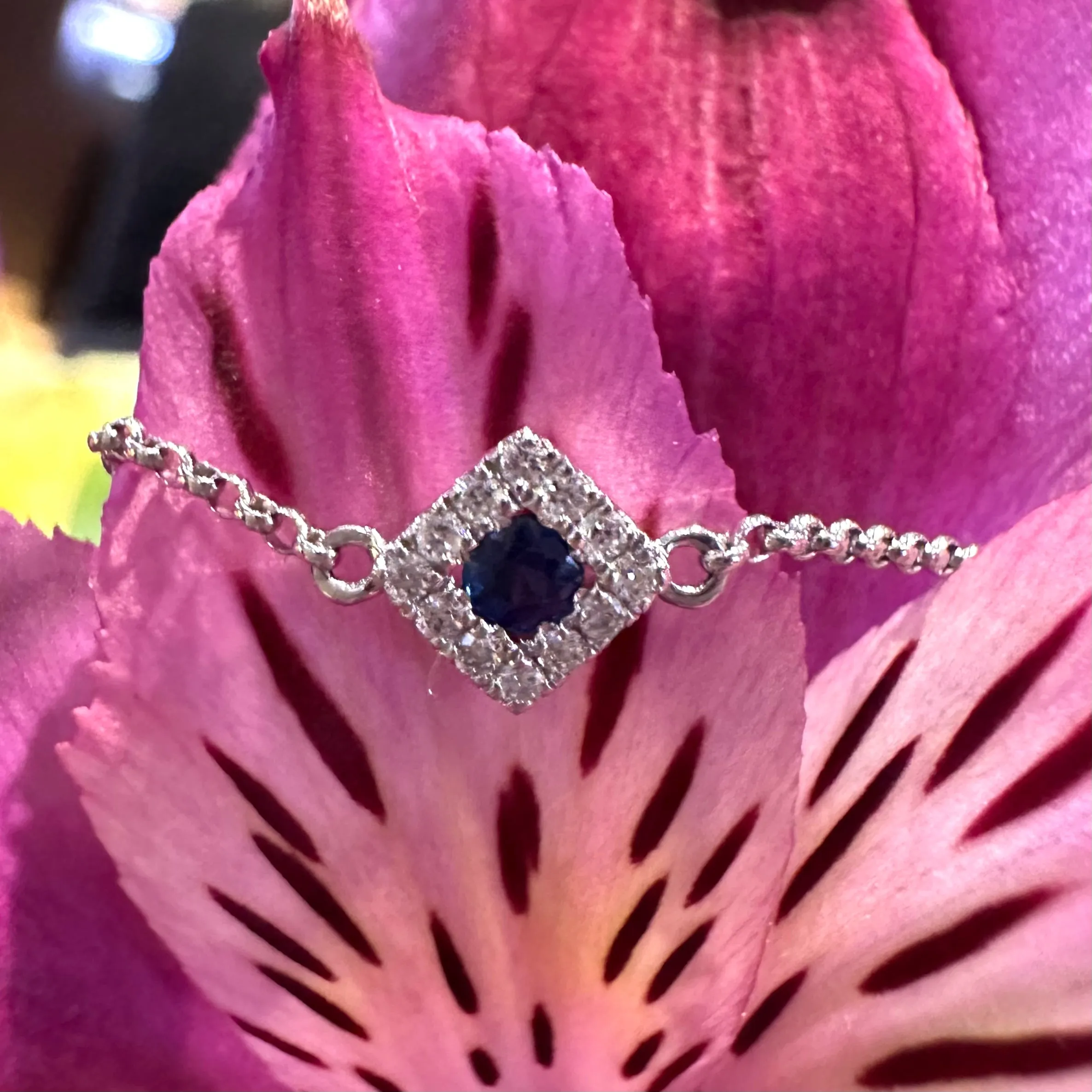 Sapphire & Diamond 14K White Gold Bracelet KAS B4494-SWG