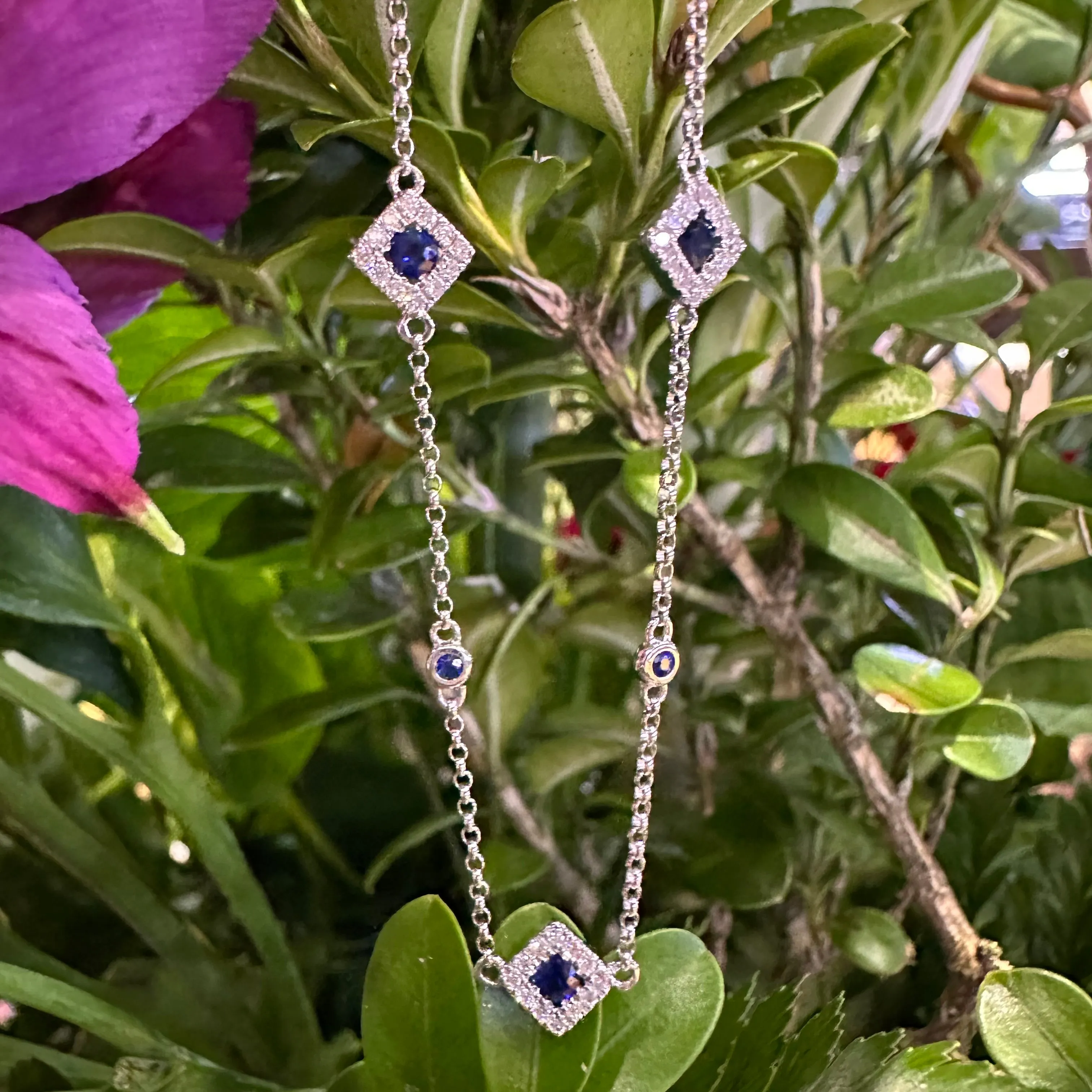 Sapphire & Diamond 14K White Gold Bracelet KAS B4494-SWG