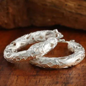 Scroll See Through Hoop Earring