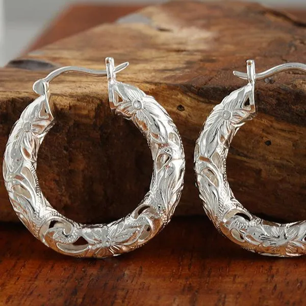 Scroll See Through Hoop Earring