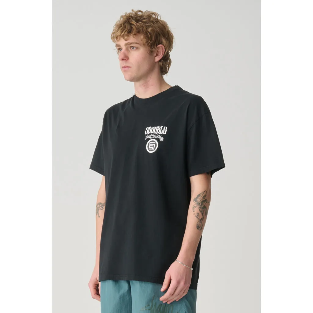 S/DOUBLE COMBO PLATTER TEE - WASHED BLACK