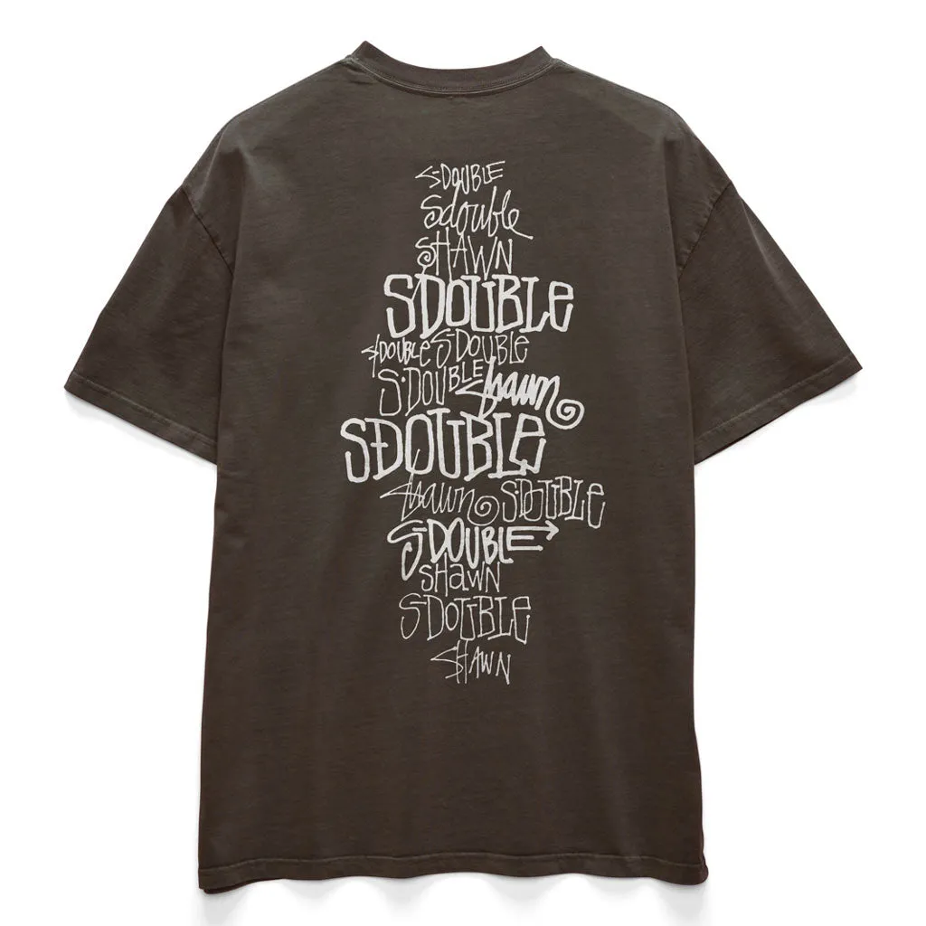 S/DOUBLE SCRIPT STACK TEE - WASHED BROWN