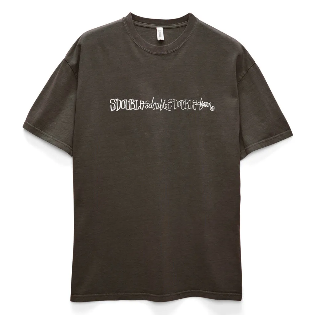 S/DOUBLE SCRIPT STACK TEE - WASHED BROWN