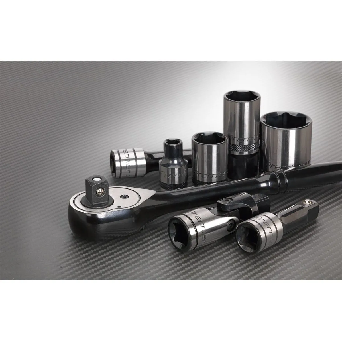 Sealey Premier Socket Set 28 Piece 1/2" Drive 6 Point WallDrive Metric Black Series