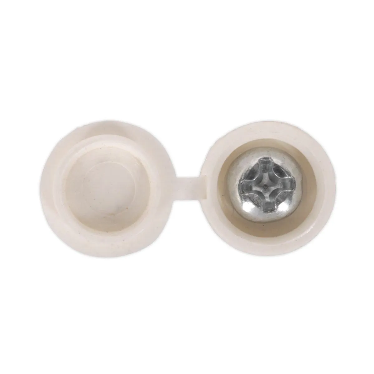 Sealey White Number Plate Screw & Flip Cap 4.2 x 19mm - Pack of 50