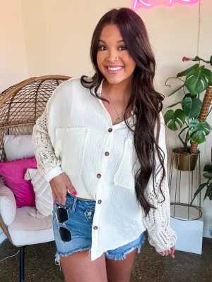 SEE IT THROUGH BUTTON UP-IVORY