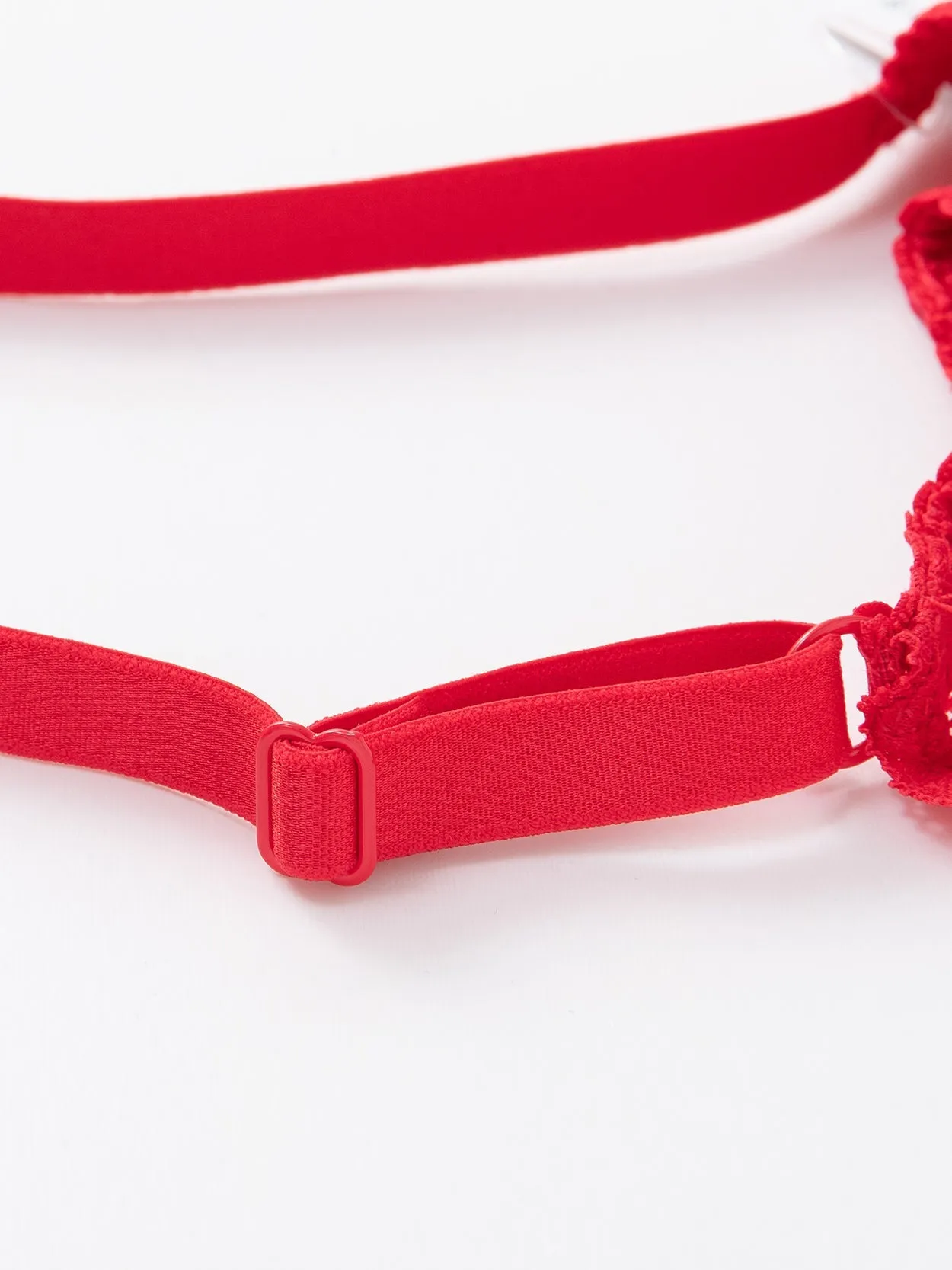 See Through 1/2 Cup Lace Underwire Demi Bra Lava Red