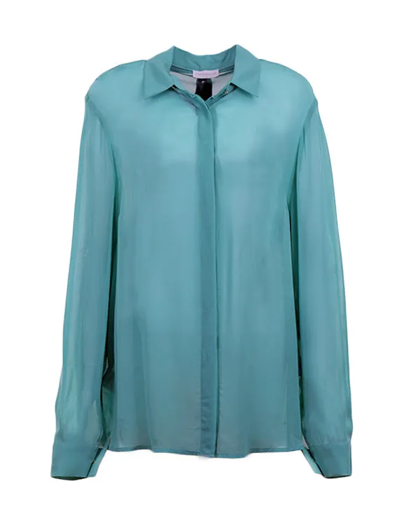 SEE THROUGH CYAN SHIRT