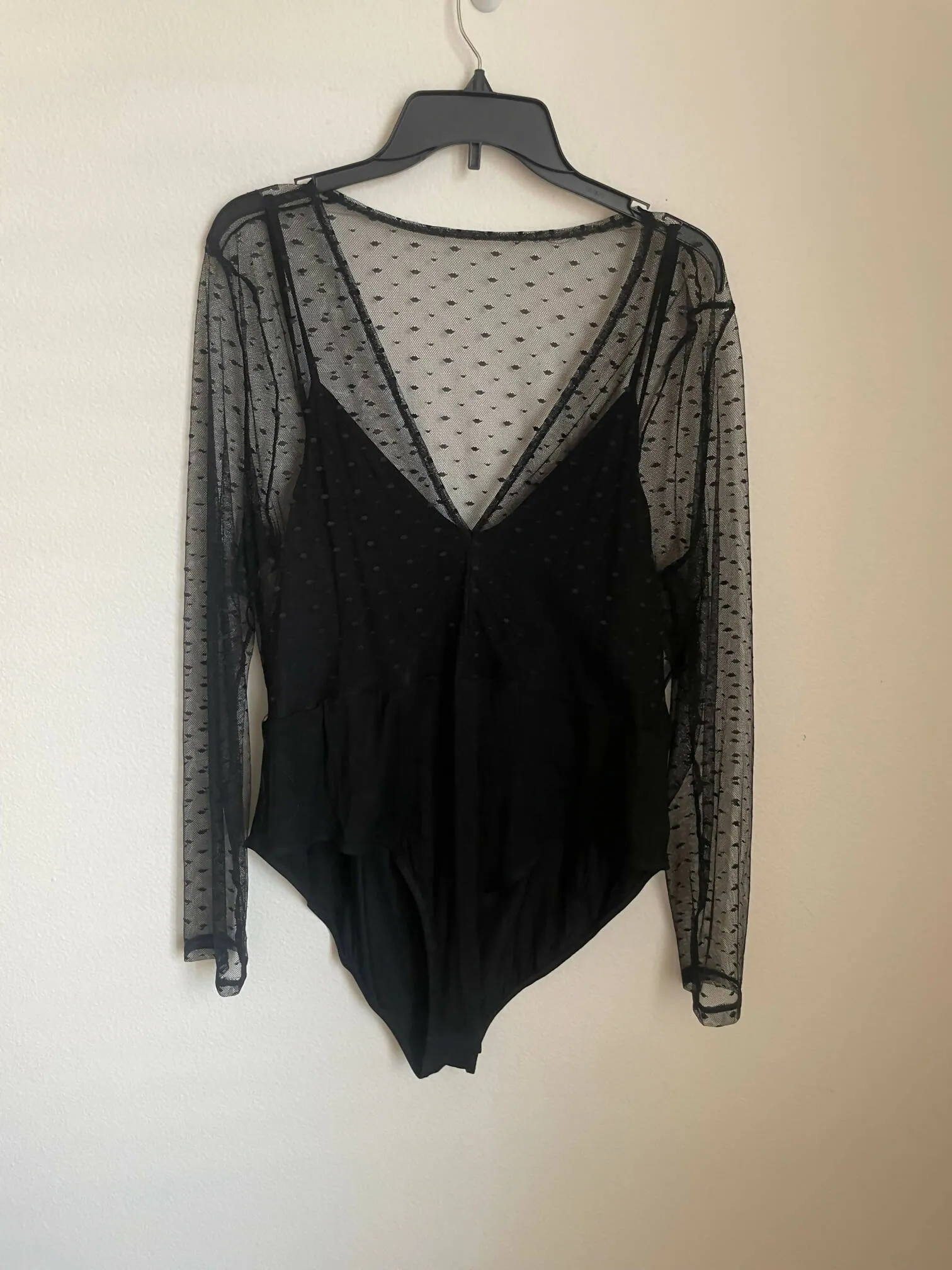 See through lace set bodysuit top