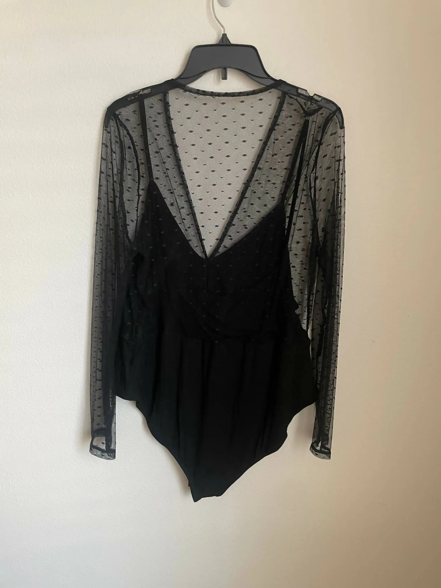 See through lace set bodysuit top