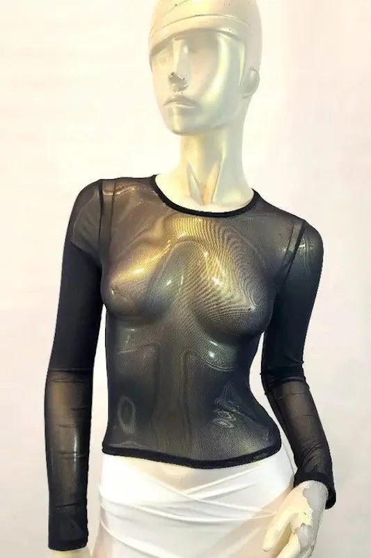 See Through Long Sleeve Top