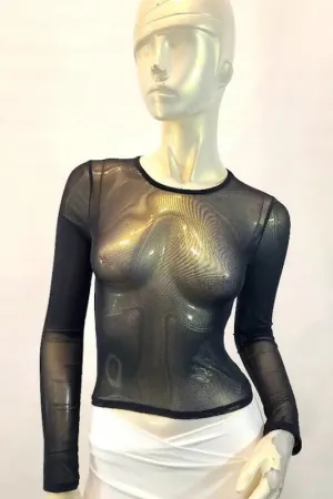 See Through Long Sleeve Top