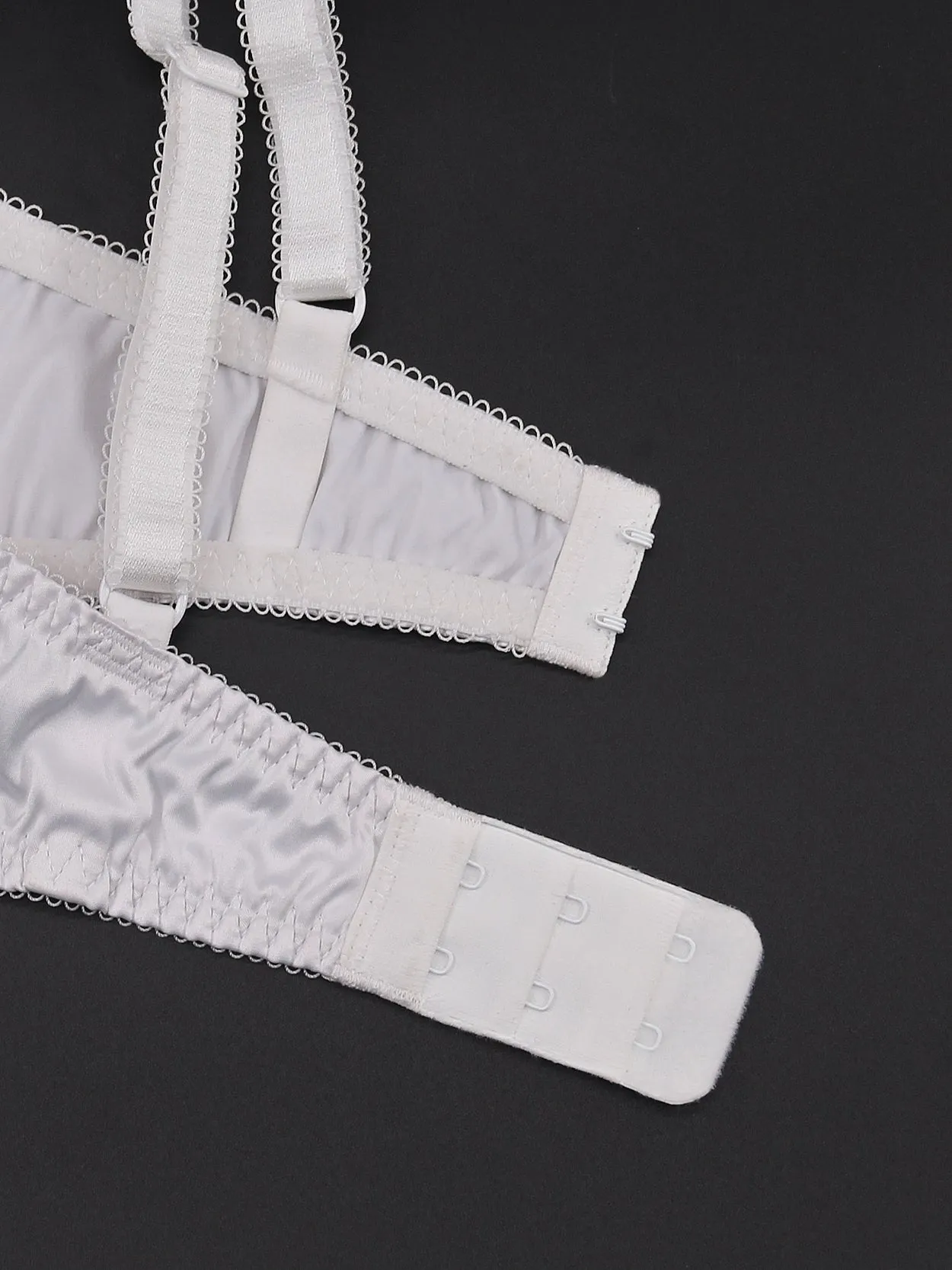 See Through Mesh Cups Non-pads Embroidered Underwire Bra White