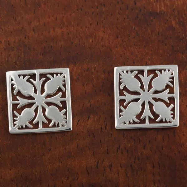 See Through Quilt Earrings