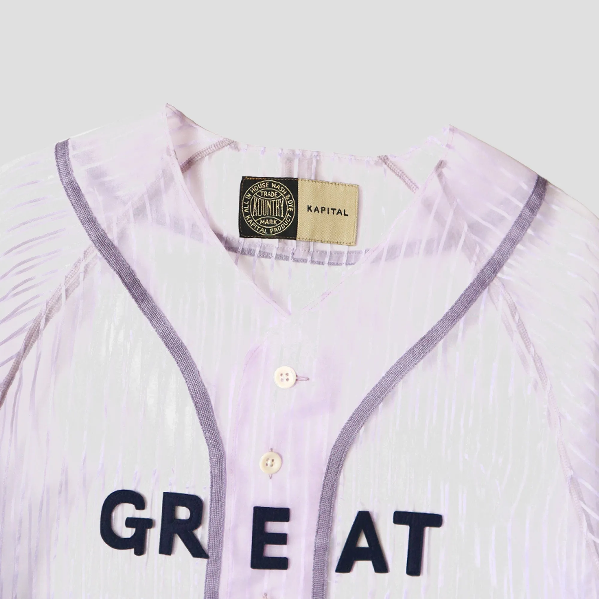 SEE-THROUGH STRIPE BASEBALL SHIRT